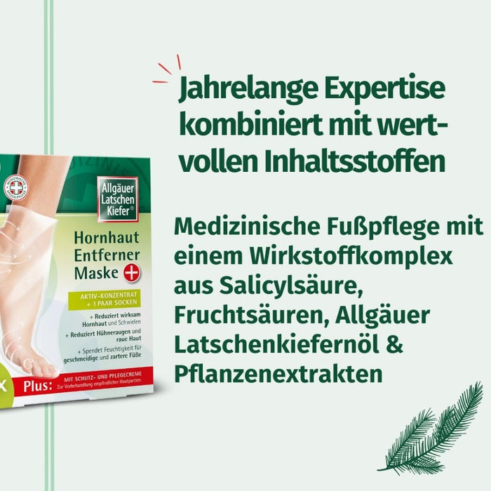 Allgäuer Latschenkiefer Hornhaut Entferner Maske Plus Aktiv-Konzentrat + 1 Paar Socken, 1 St. Kombipackung