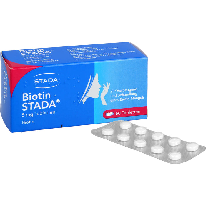 STADA Biotin Tabletten zur Vorbeugung und Behandlung eines Biotin-Mangels, 50 St. Tabletten