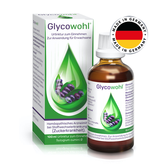 GLYCOWOHL Herbal Drops for Diabetes and Blood Sugar Control, 100 ml Lösung