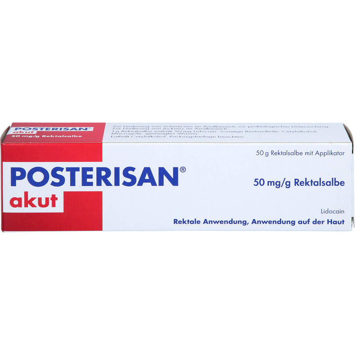 Posterisan akut Hämorrhoidensalbe mit Lidocain bei starkem Juckreiz und Schmerzen im Analbereich, 50 g Salbe
