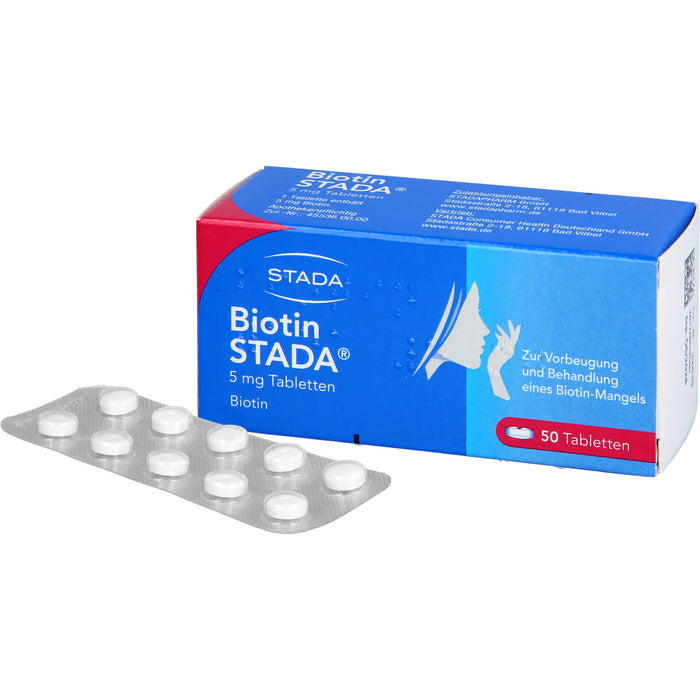 STADA Biotin Tabletten zur Vorbeugung und Behandlung eines Biotin-Mangels, 50 St. Tabletten