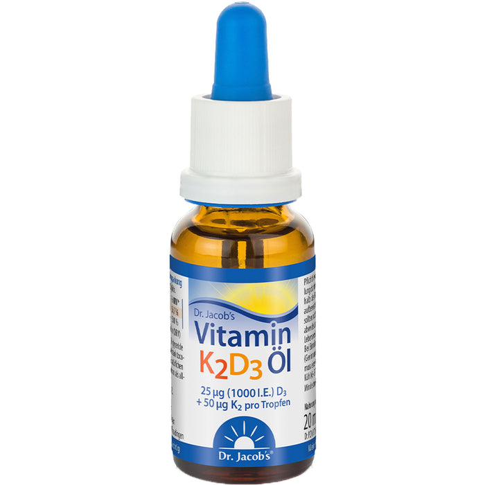 Dr. Jacob's Vitamin 50 mcg K2 + 1000 I.E. D3 Öl, 20 ml Lösung