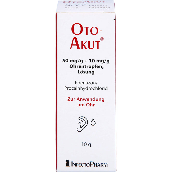 OtoAkut 50 mg/g Phenazon + 10 mg/g Procain hydrochlorid Ohrentropfen, 10 g Lösung