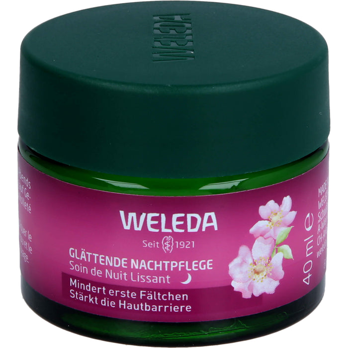 WELEDA glättende Nachtpflege Wildrose & Weißer Tee stärkt die Hautbarriere, mindert erste Fältchen, 40 ml Creme