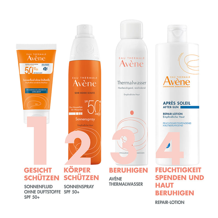 Avène Sonnenfluid ohne Duftstoffe SPF 50+ ultra leicht für empfindliche Haut, 50 ml Emulsion