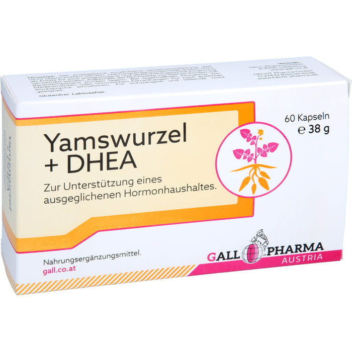 GALL PHARMA Yamswurzel + DHEA Kapseln zur Unterstützung eines ausgewogenen Hormonhaushalts, 60 St. Kapseln