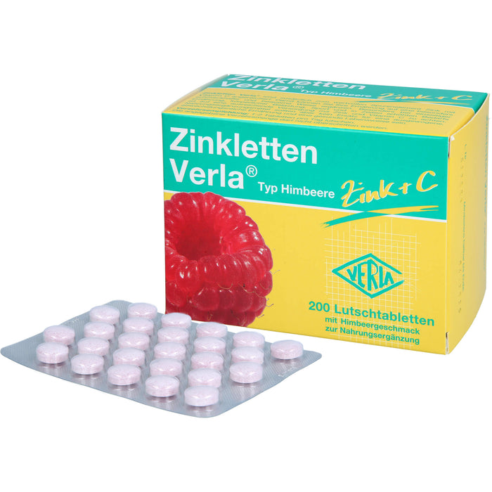 Zinkletten Verla Lutschtabletten mit Himbeergeschmack, 200 St. Tabletten