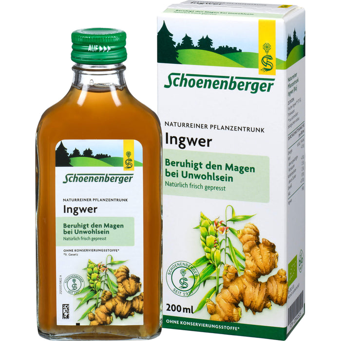 Schoenenberger Ingwer naturreiner Pflanzentrunk, 200 ml Lösung