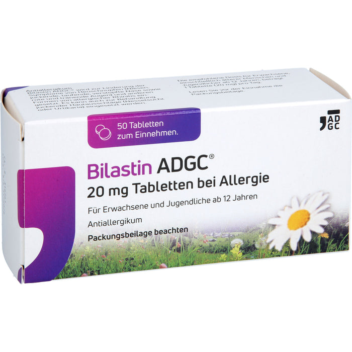 Bilastin ADGC 20 mg Tabletten bei Allergie, 50 St. Tabletten