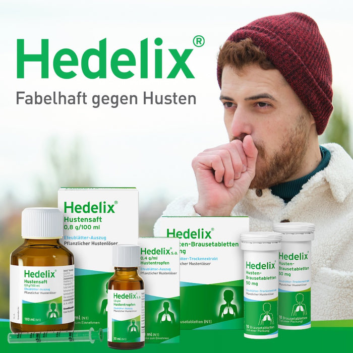 Hedelix Husten-Brausetabletten – natürlich wirksam gegen Husten, fruchtig lecker im Geschmack, 20 St. Tabletten