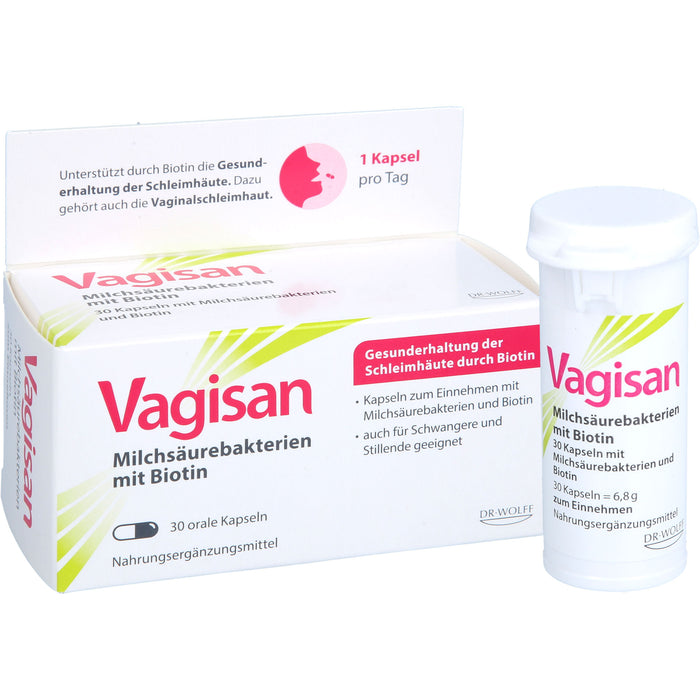 Vagisan Milchsäurebakterien mit Biotin Kapseln, 30 St. Kapseln