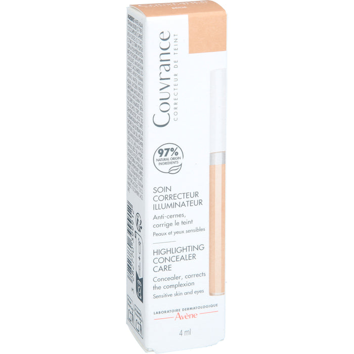 Avène Couvrance korrigierender Pflege-Concealer beige für empfindliche Haut, 4 ml Creme
