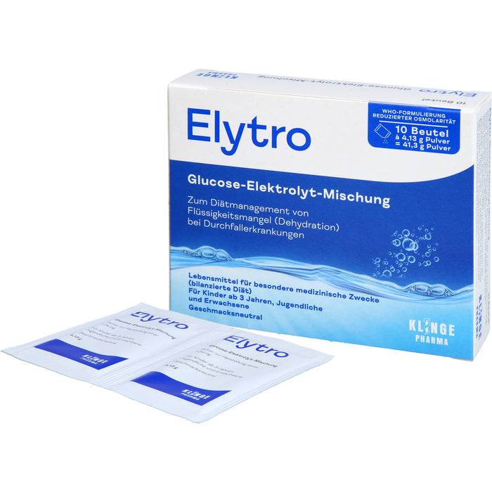 Elytro Glucose-Elektrolyt-Mischung bei Durchfallerkrankungen geschmacksneutral, 10 St. Beutel