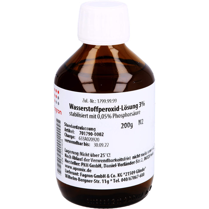 Wasserstoffperoxid Lösung 3% Fagron, 200 ml, 200 g LOE