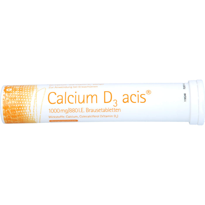 Acis Calcium D3 1000 mg/880 I.E. Brausetabletten mit Orangengeschmack, 20 St. Tabletten