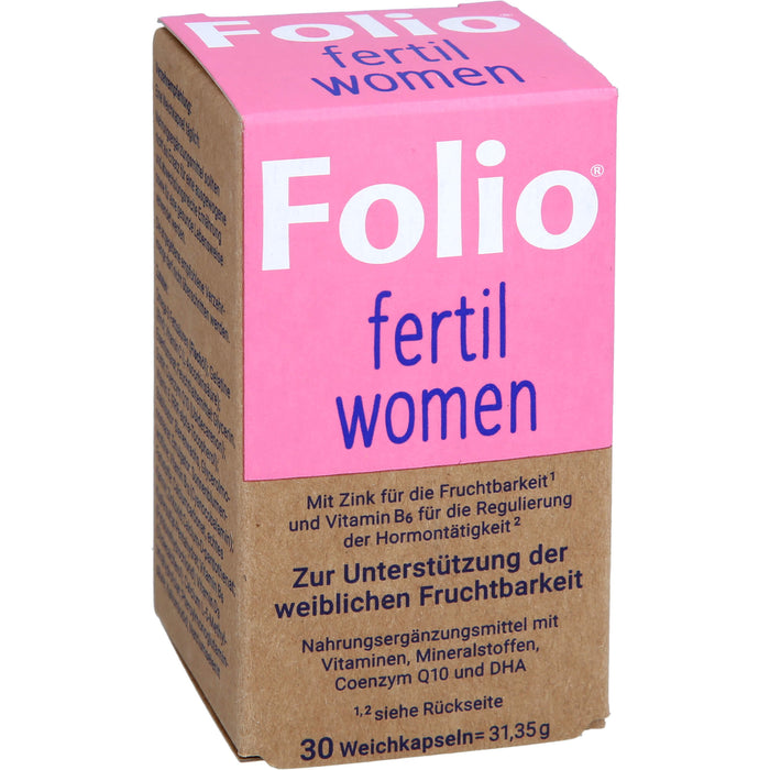 Folio fertil women Weichkapseln zur Unterstützung der weiblichen Fruchtbarkeit, 30 St. Kapseln