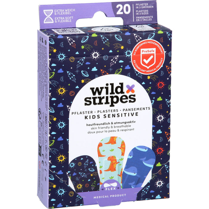 Wild Stripes Kids Sensitive Pflaster Space hautfreundlich und atmungsaktiv, 20 St. Pflaster