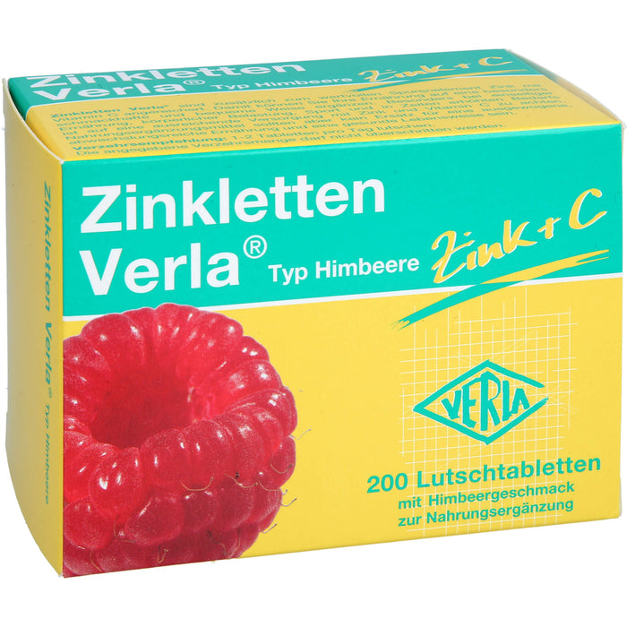 Zinkletten Verla Lutschtabletten mit Himbeergeschmack, 200 St. Tabletten