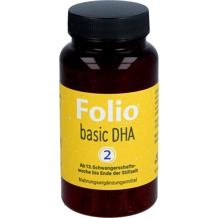 Folio 2 Basic DHA für Schwangerschaft & Stillzeit mit bioaktiver Folsäure, 90 St. Kapseln