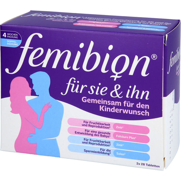 Femibion für Sie & Ihn Tabletten zur Unterstützung bei Kinderwunsch, 56 St. Tabletten