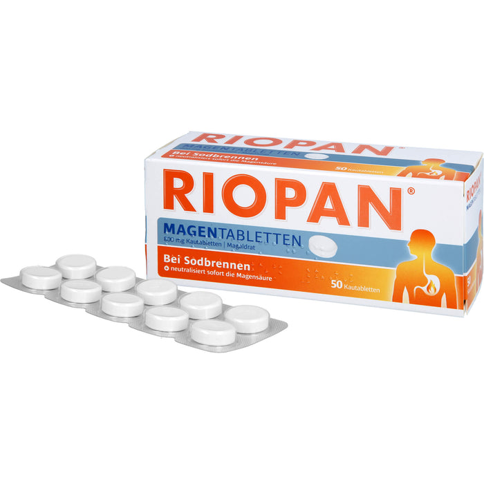 RIOPAN Magentabletten bei Sodbrennen Kautabletten, 50 St. Tabletten