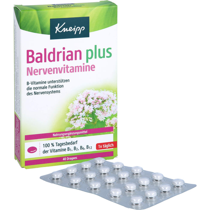 Kneipp Baldrian plus Nervenvitamine Dragees, 40 St. Tabletten