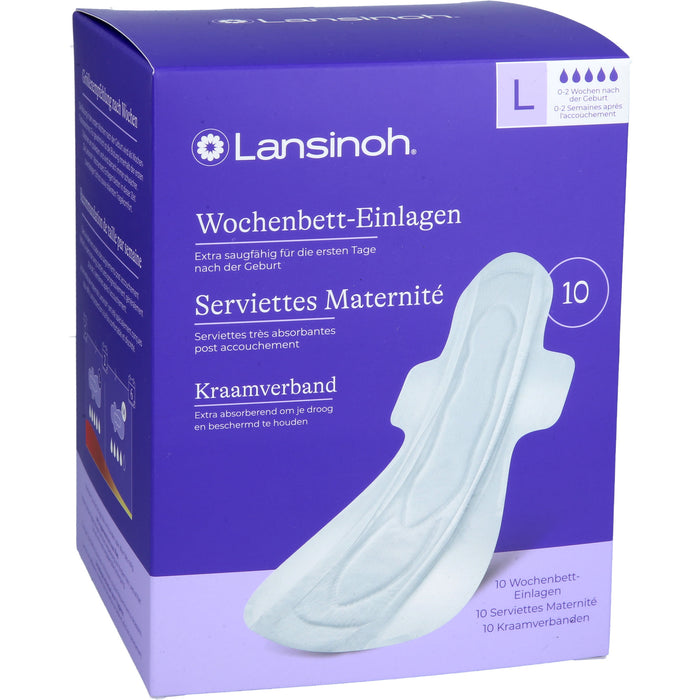 Lansinoh Wochenbett-Einlagen für die 0-2 Wochen nach der Geburt, 10 St. Einlagen