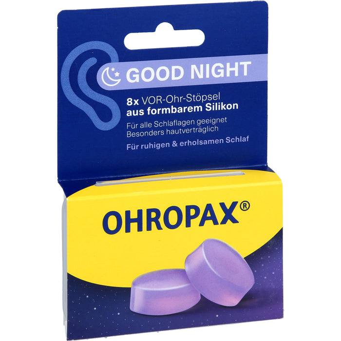 OHROPAX Good Night Silikon Vor-Ohr Stöpsel, 8 St. Ohrstöpsel