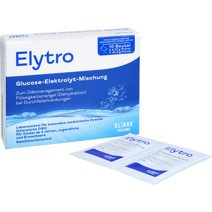 Elytro Glucose-Elektrolyt-Mischung bei Durchfallerkrankungen geschmacksneutral, 10 St. Beutel