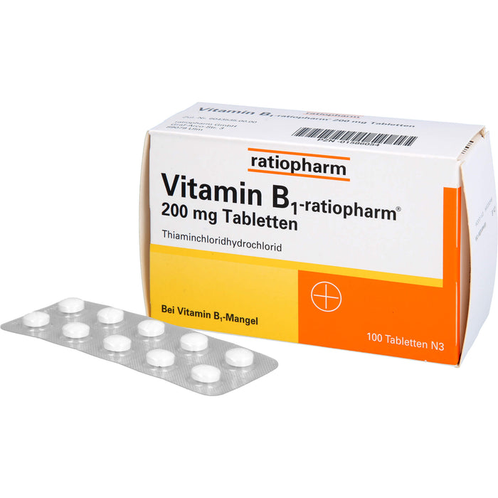Vitamin B1-ratiopharm 200 mg Tabletten, 100 St. Tabletten