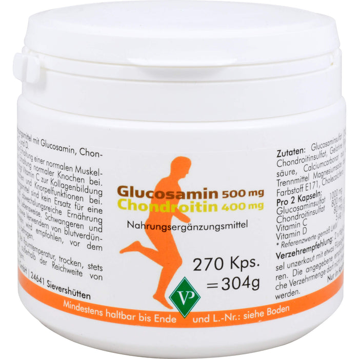Velag Pharma Glucosamin 500 mg + Chondroitin 400 mg Kapseln, 270 St. Kapseln