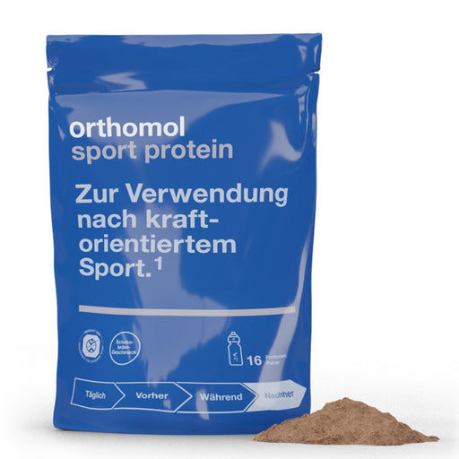 Orthomol Sport protein - Regeneration nach dem Kraftsport - Eiweißpulver mit Kreatin und BCAAs - Schokoladen-Geschmack, 16 St. Tagesportionen