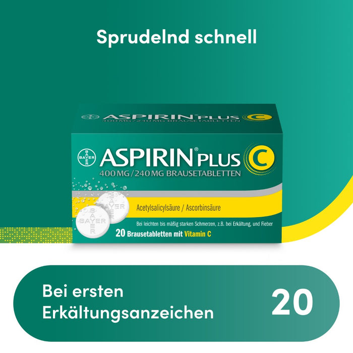 ASPIRIN plus C Brausetabletten, 20 pcs. Tablets