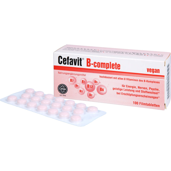 Cefavit B-complete Filmtabletten für Energie, Nerven, Psyche, geistige Leistung und Stoffwechsel, 100 St. Tabletten