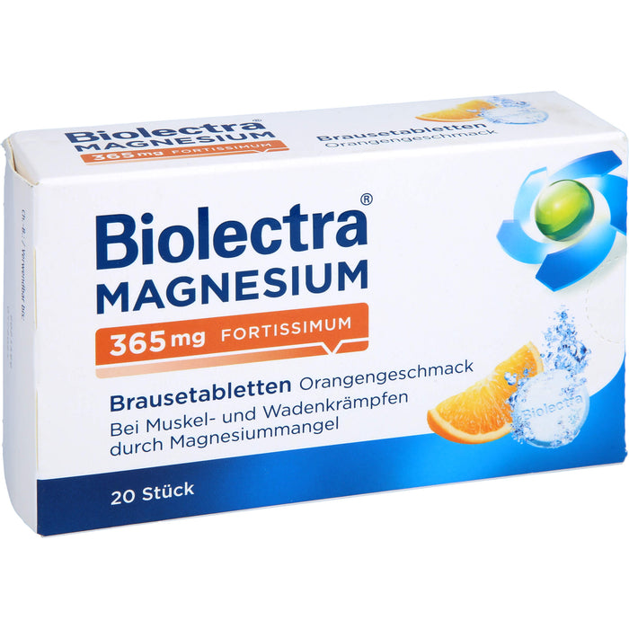 Biolectra Magnesium 365 mg fortissimum Brausetabletten mit Orangengeschmack, 20 St. Tabletten