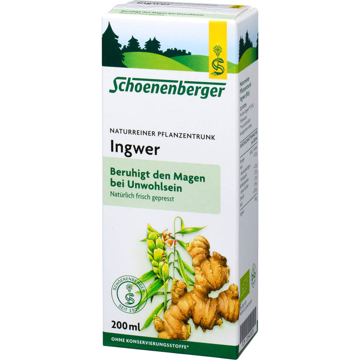 Schoenenberger Ingwer naturreiner Pflanzentrunk, 200 ml Lösung
