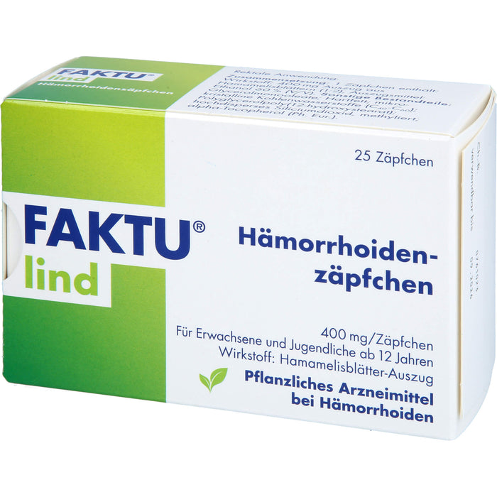 Faktu lind Hämorrhoidenzäpfchen, 25 St. Zäpfchen