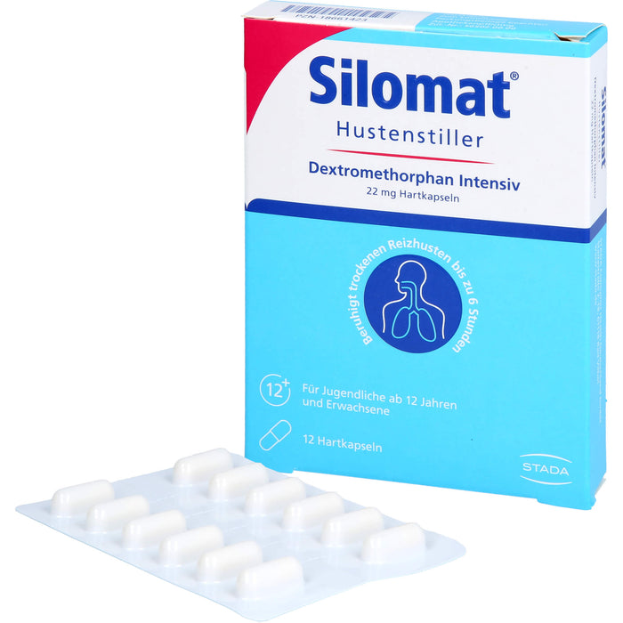 Silomat Hustenstiller Dextromethorphan Intensiv 22 mg Hartkapseln gegen Reizhusten, 12 St. Kapseln