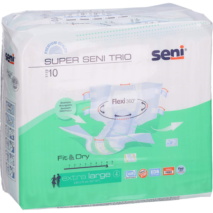 Seni Super Trio Inkontinenzhosen extra Large Gr.4, 10 St. Windeln