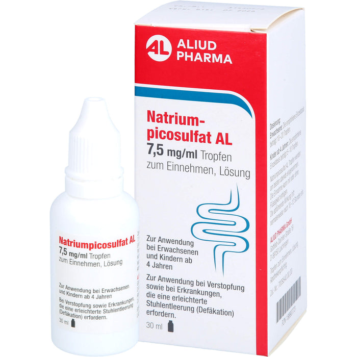 Natriumpicosulfat AL 7,5 mg/ml Tropfen bei Verstopfung, 30 ml Lösung