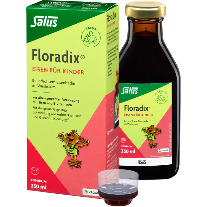 Floradix Eisen für Kinder Tonikum bei erhöhtem Eisenbedarf, 250 ml Lösung