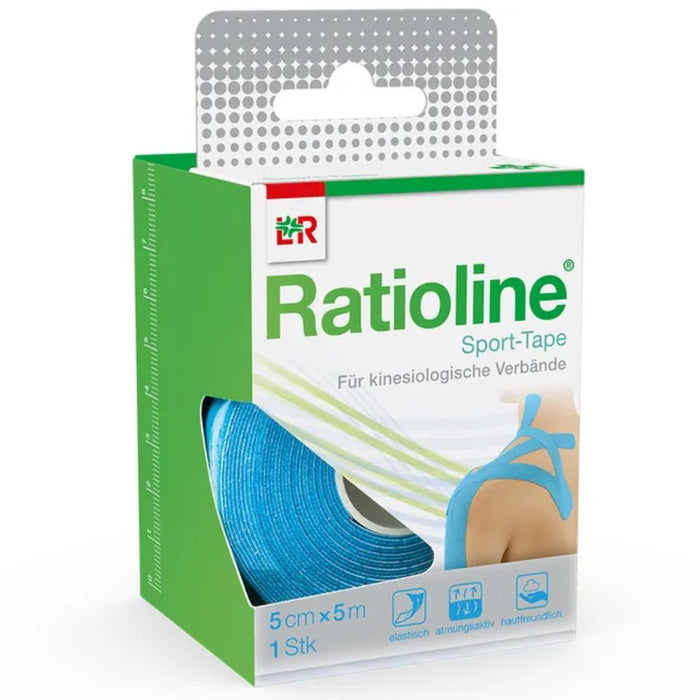 Ratioline Sport-Tape 5 cm x 5 m türkis für kinesiologische Verbände, 1 St. Verband