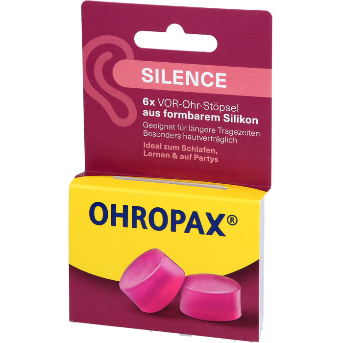OHROPAX Silence Silikon Vor-Ohr Stöpsel, 6 St. Ohrstöpsel