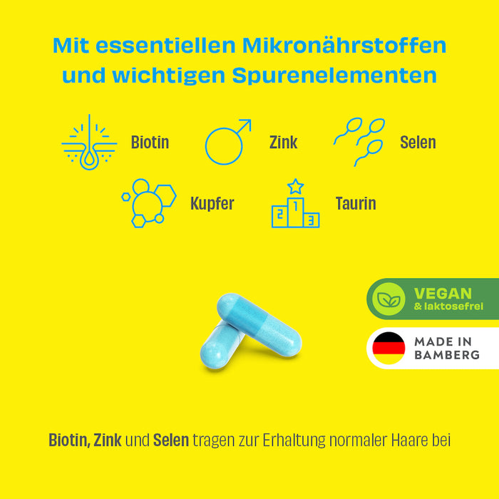 BIO-H-TIN Hair Essentials Men forte: Abgestimmte Nährstoffkombination für Männerhaare, 90 St. Kapseln