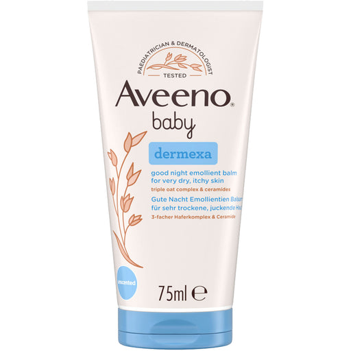 Aveeno Baby Dermexa Gute Nacht Emollient Balsam für sehr trockene Haut, 75 ml Balsam
