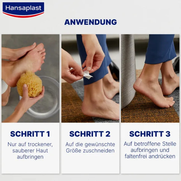 HANSAPLAST Druckstopp Pflaster schützt als durchsichtiges Polster vor Reibung und beugt Blasen und Druckstellen vor, 2 St. Pflaster