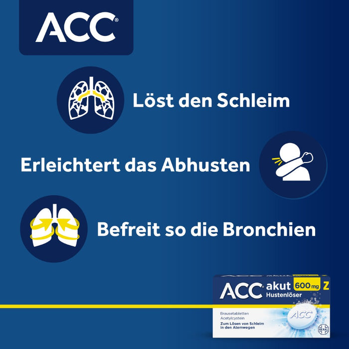 ACC akut 600 mg Z Hustenlöser Brausetabletten, 20 pcs. Tablets