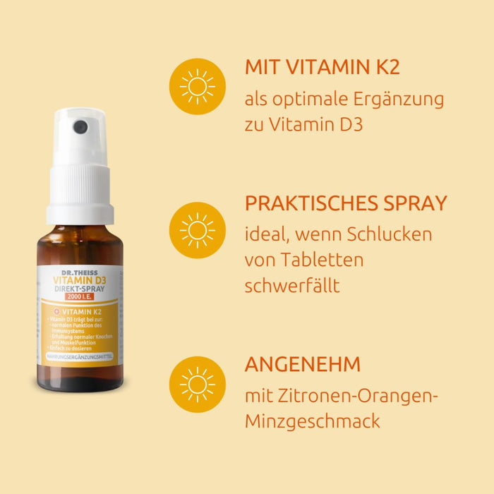 Dr. Theiss Vitamin D3 Direkt-Spray 2000 I.E., 20 ml Spray