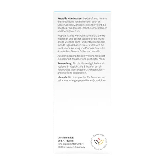 Bakanasan Propolis Mundwasser zur Vorbeugung von  Parodontose, Zahnfleischproblemen und Mundgeruch, 50 ml Lösung
