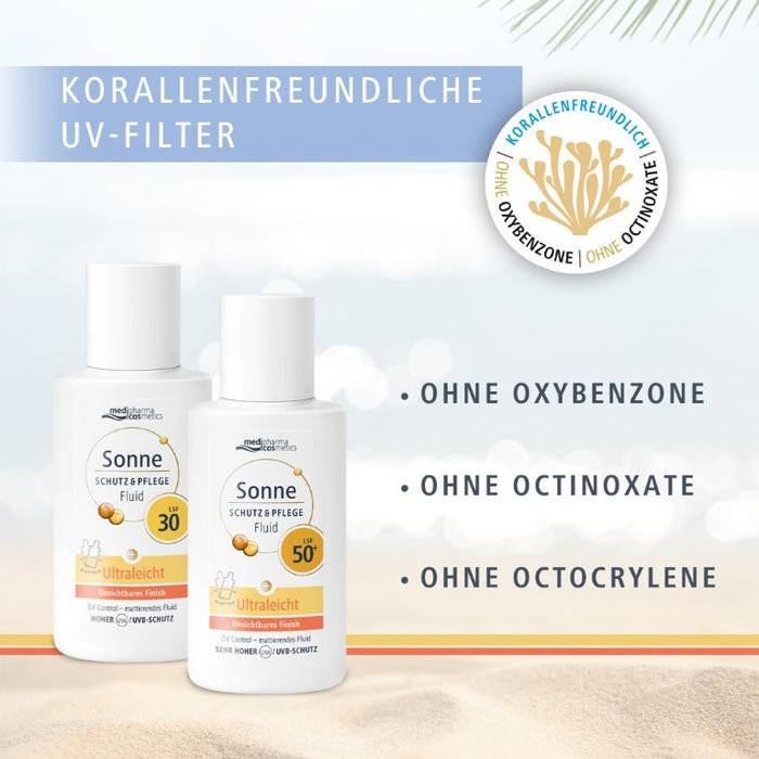 Medipharma Cosmetics Sonne Schutz & Pflege Fluid LSF 30 ultraleicht mit unsichtbarem Finish, 50 ml Lösung